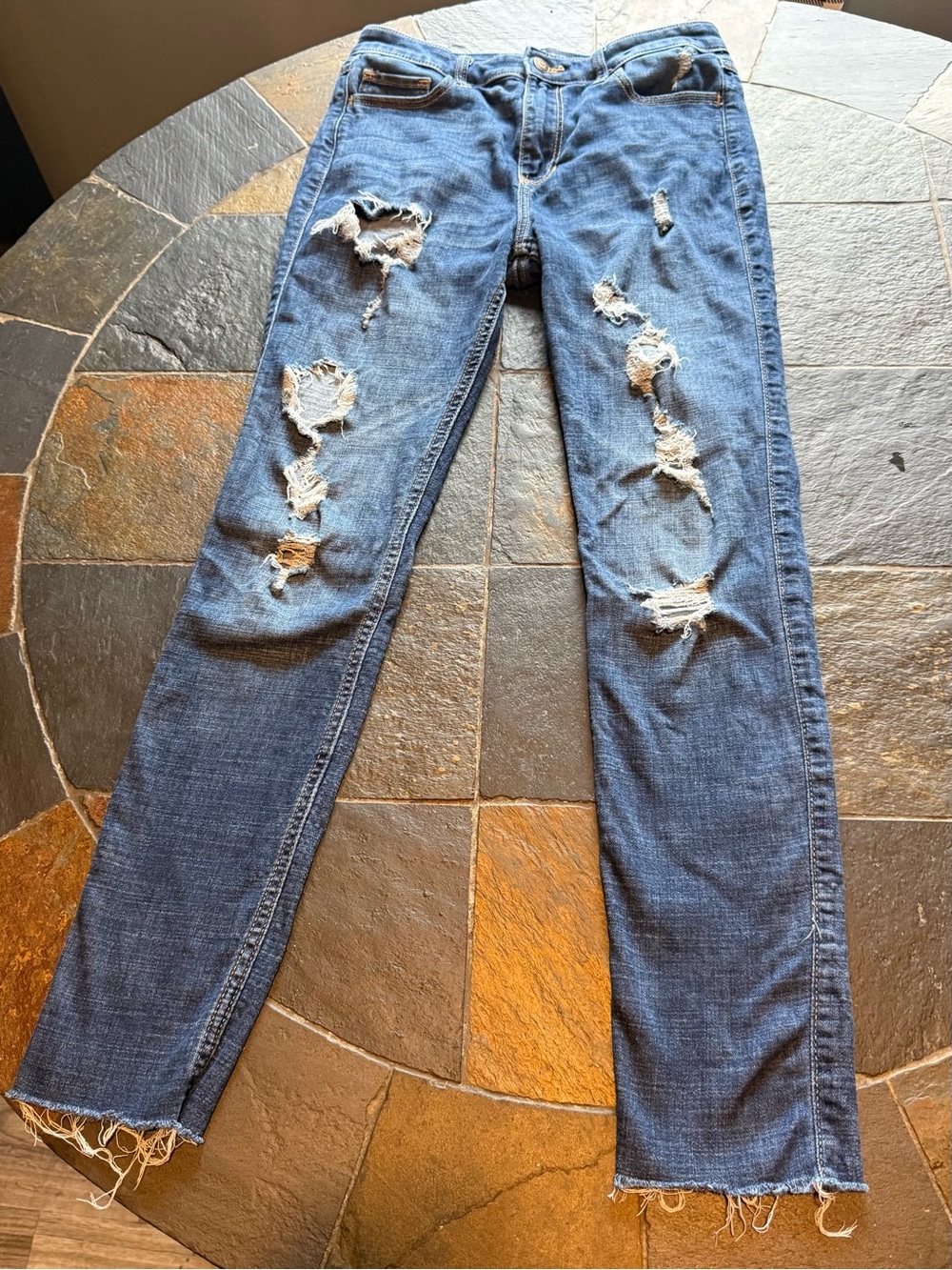 Hollister Distressed Dark Blue Skinny Jeans